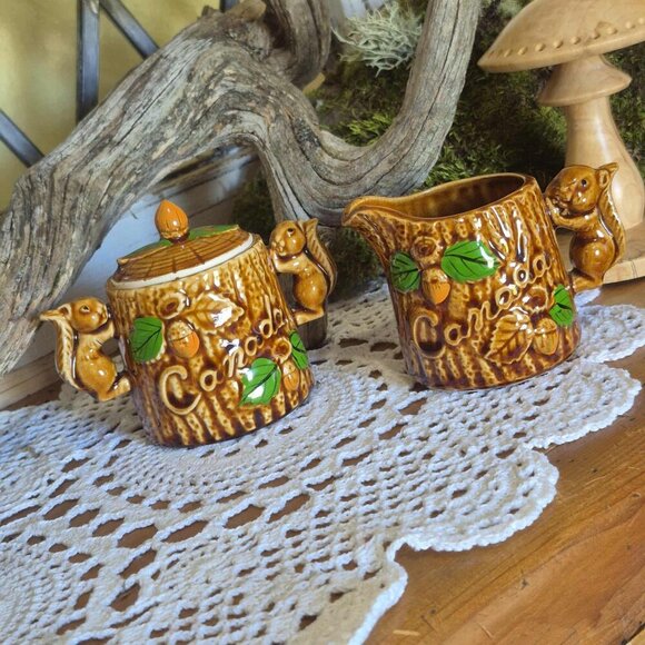 Vintage Squirrels Sugar bowl & Creamer - Picture 4 of 12